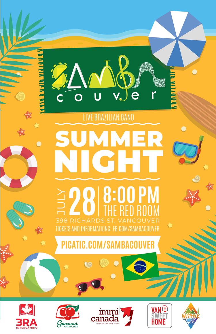 Sambacouver  Brazilian Summer Night @ The Red Room Jul 28 2018 - Jun 18th @ The Red Room