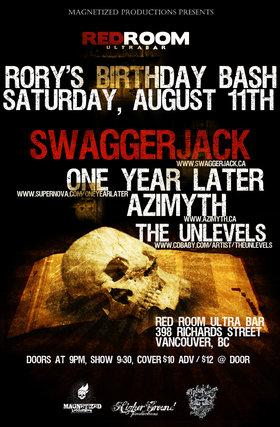 Magnetized Productions Presents: SWAGGERJACK, One Year Later, Azimyth (as-a-myth), The Unlevels @ The Red Room Aug 11 2012 - May 12th @ The Red Room