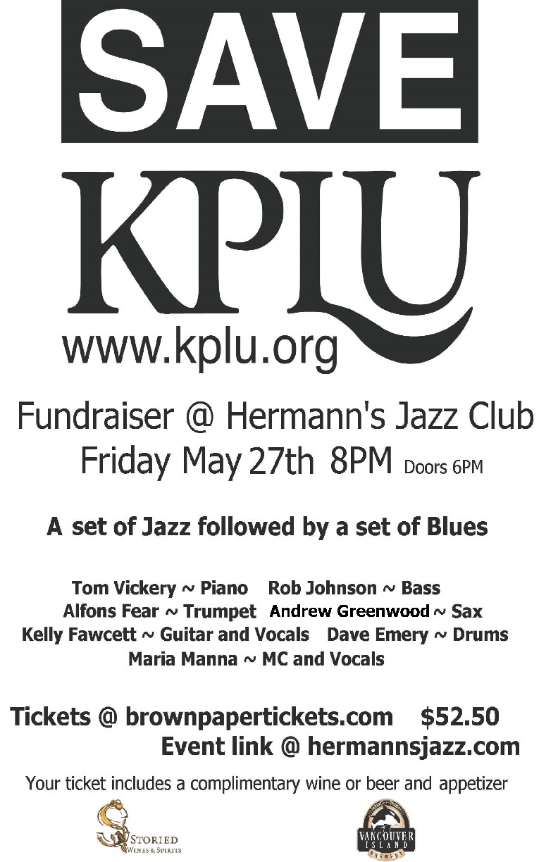 Save KPLU Fundraiser @ Hermann's Jazz Club May 27 2016 - Jun 4th @ Hermann's Jazz Club