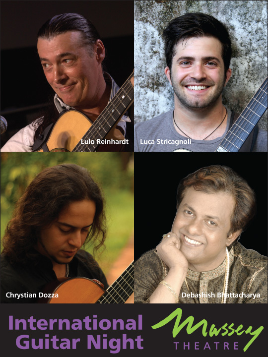 International Guitar Night: Lulo Reinhardt, Luca Stricagnoli, Chrystian Dozza, Debashish Bhattacharya @ Massey Theatre Jan 28 2017 - May 7th @ Massey Theatre