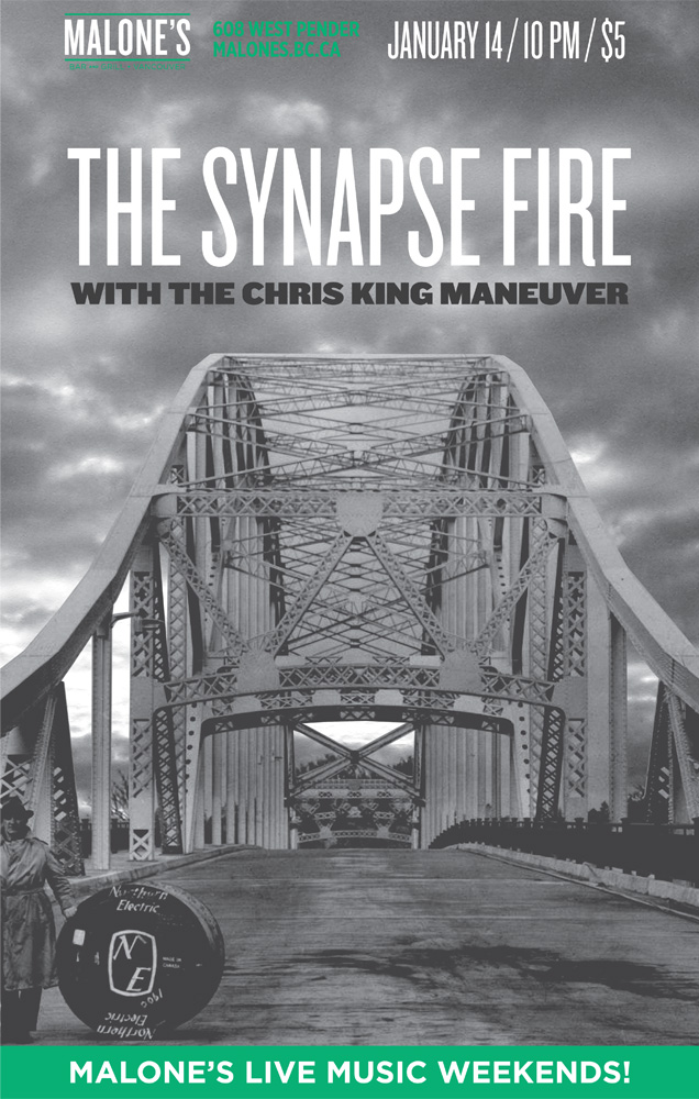 The Synapse Fire, Chris King Maneuver , The New Normal @ Malones Bar & Grill Downtown Jan 14 2011 - May 6th @ Malones Bar & Grill Downtown