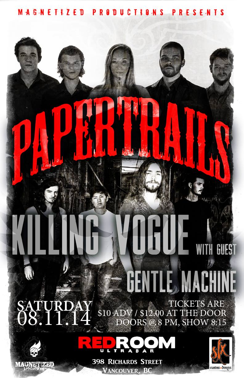 PaperTrails, Killing Vogue, Gentle Machine @ The Red Room Nov 8 2014 - Jun 8th @ The Red Room