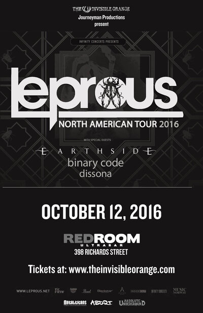Leprous, Earthside, Binary Code, Dissona @ The Red Room Oct 12 2016 - Jun 15th @ The Red Room