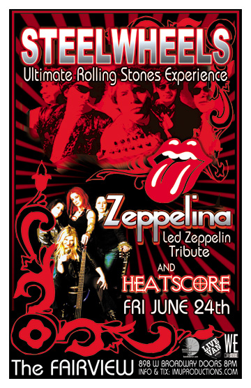 ZEPPELINA Led Zeppelin Tribute w/ STEEL WHEELS Rolling Stones Tribute: Zeppelina , Steelwheels, Heatscore @ Fairview Pub Jun 24 2011 - May 13th @ Fairview Pub