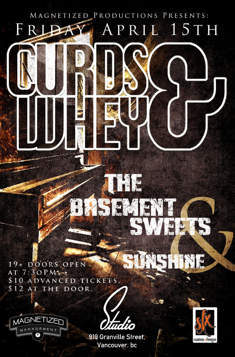 Curds & Whey, The Basement Sweets, Sunshine @ Studio Records Apr 15 2016 - May 6th @ Studio Records