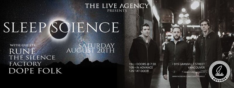 SLEEP SCIENCE, Rune, Nathan McNevin and The Silence Factory @ Studio Records Aug 20 2016 - May 6th @ Studio Records