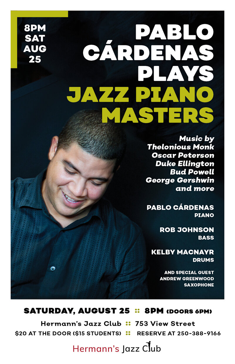 Pablo Cardenas @ Hermann's Jazz Club Aug 25 2018 - Jun 5th @ Hermann's Jazz Club