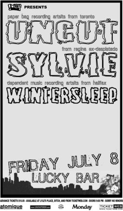 Uncut, Sylvie, Wintersleep @ Lucky Bar Jul 8 2005 - May 10th @ Lucky Bar