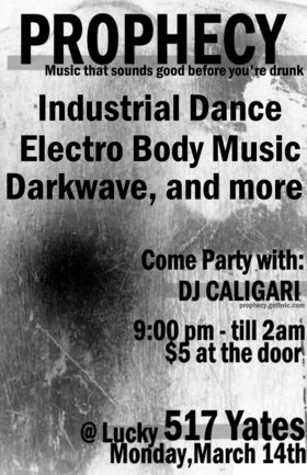 EBM, Industrial Dance, Darkwave and more with: Dj Caligari @ Lucky Bar Mar 14 2005 - May 25th @ Lucky Bar