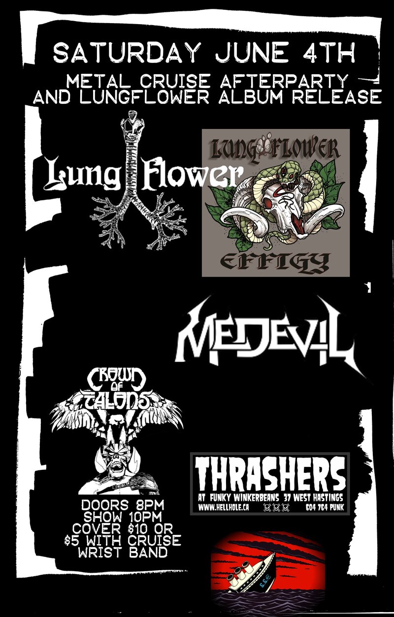 Lungflower, Medevil, Crown of Talons @ Funky Winker Beans Jun 4 2016 - May 9th @ Funky Winker Beans