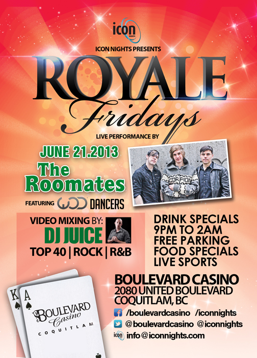 THE ROOMATES, WOD DANCERS   ( LIVE DANCE PEFORMANCE) @ Boulevard Casino (Harley-Davidson Stage) Jun 21 2013 - May 16th @ Boulevard Casino (Harley-Davidson Stage)