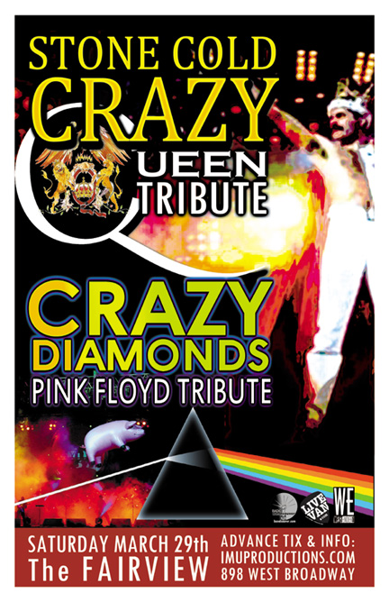 Stone Cold Crazy, Crazy Diamonds @ Fairview Pub Mar 29 2014 - May 7th @ Fairview Pub
