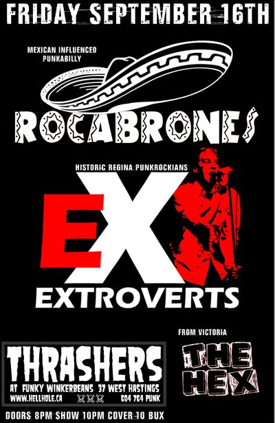 ROCABRONES, THE EXTROVERTS, The Hex @ Funky Winker Beans Sep 16 2016 - May 6th @ Funky Winker Beans