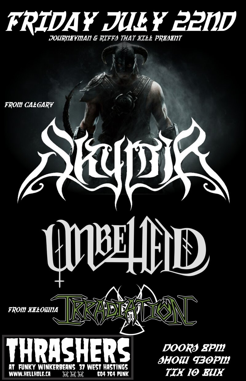 TOURING METAL~~: SKYMIR, Unbeheld, IRRADIATION @ Funky Winker Beans Jul 22 2016 - May 11th @ Funky Winker Beans