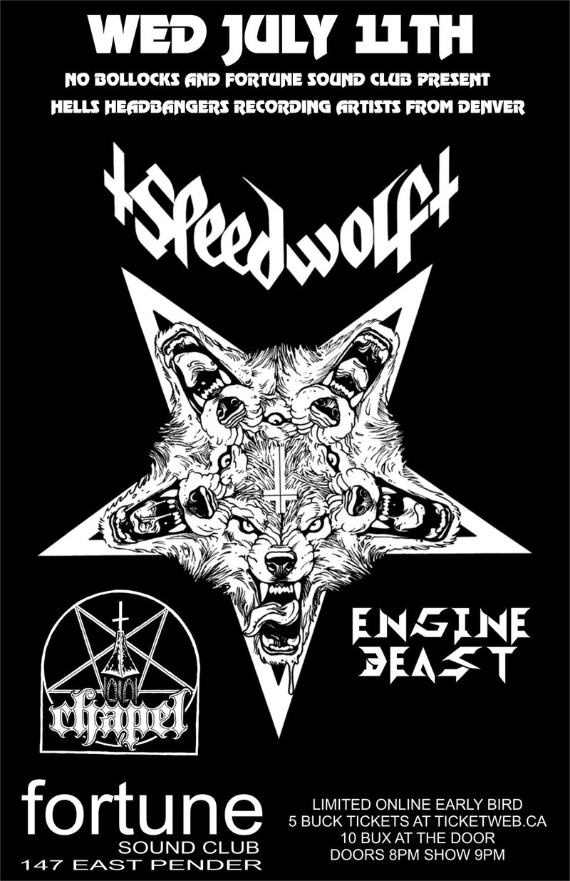 SPEEDWOLF, Chapel, ENGINE BEAST, Angry @ Fortune Sound Club Jul 11 2012 - May 7th @ Fortune Sound Club