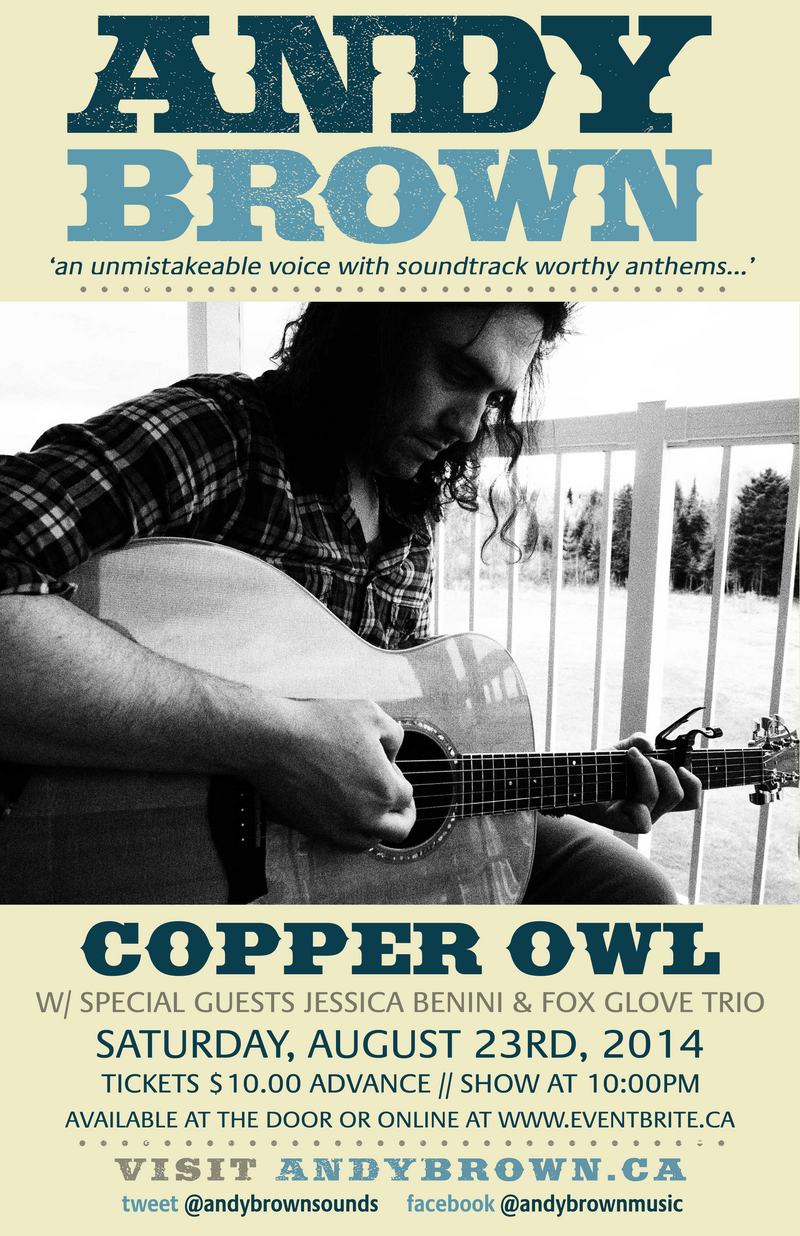 Andy Brown, Jessica Banini, Fox Glove @ Copper Owl Aug 23 2014 - May 5th @ Copper Owl