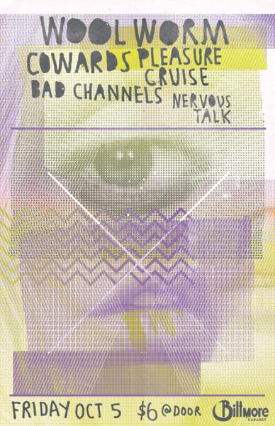 LOCAL BANDS BONANZA!: Woolworm, Pleasure Cruise, Bad Channels, Nervous Talk @ The Biltmore Cabaret Oct 5 2012 - May 6th @ The Biltmore Cabaret