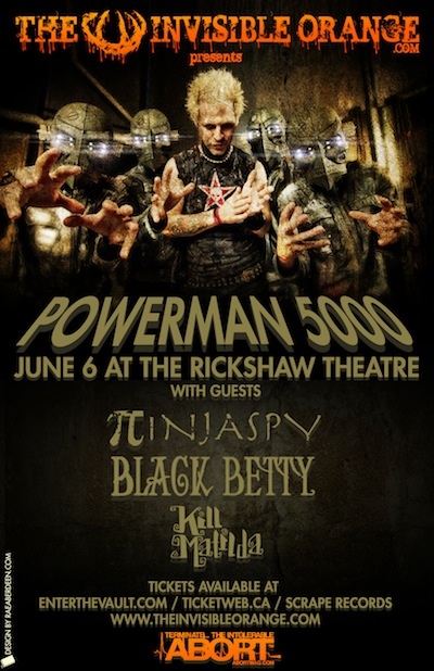 Powerman 5000, Ninjaspy, Black Betty @ Rickshaw Theatre Jun 6 2010 - May 6th @ Rickshaw Theatre