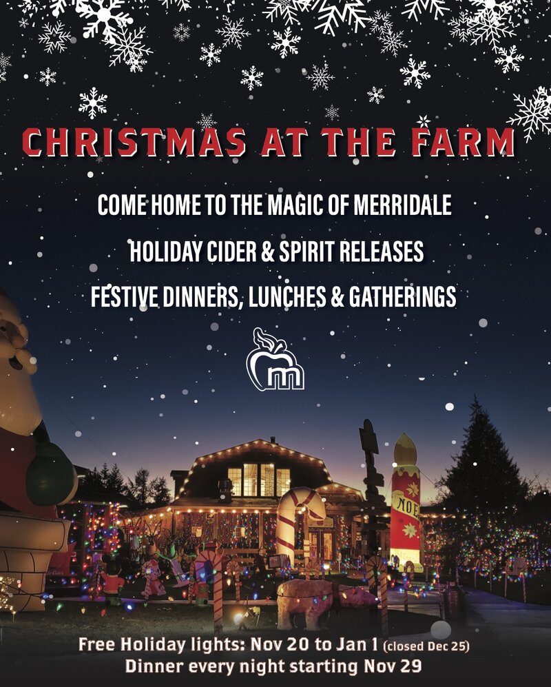 Come home to the Magic of Merridale @ Merridale Cidery & Distillery Dec 16 2021 - Jun 4th @ Merridale Cidery & Distillery