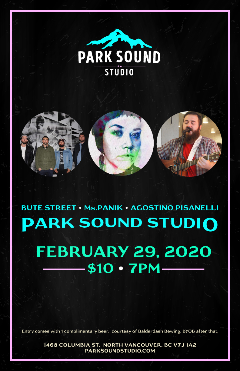 Bute Street, Ms. Panik, Agostino Pisanelli @ Park Sound Studio Feb 29 2020 - May 6th @ Park Sound Studio
