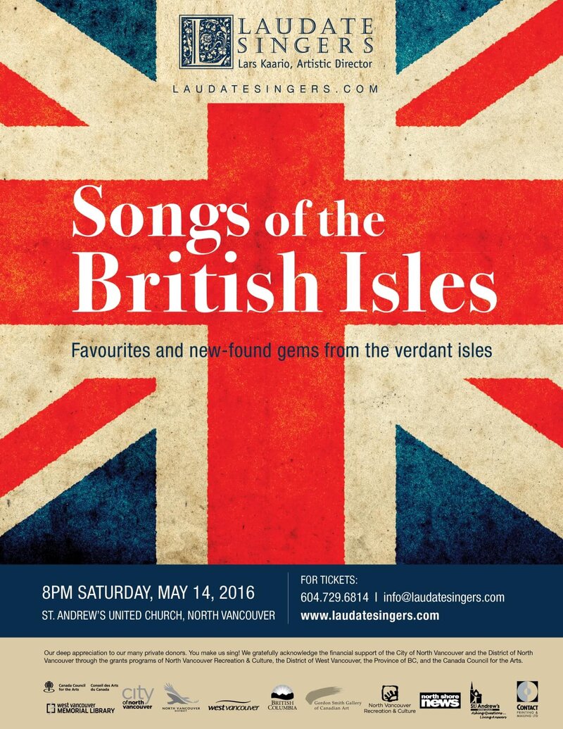 Songs of the British Isles: Laudate Singers @ St Andrews United Church May 14 2016 - May 6th @ St Andrews United Church
