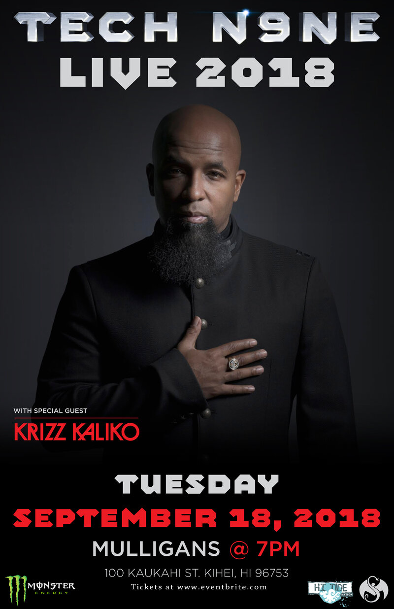 HI Tide Nation presents...: Tech N9ne @ Mulligans On The Blue - Sep 18, 2018