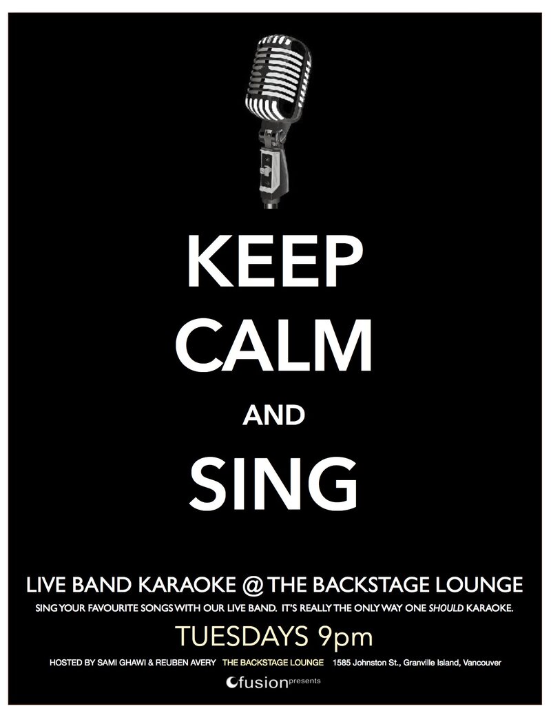 LIVE BAND KARAOKE - Hosted by Sami Ghawi & Reuben Avery of eleven09: eleven09 @ Backstage Lounge Jun 10 2014 - Jun 12th @ Backstage Lounge