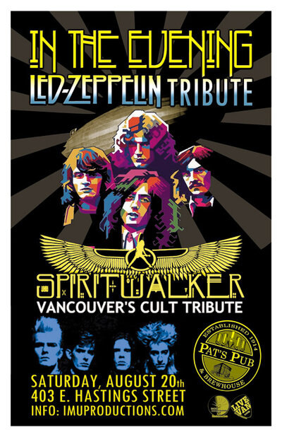 Led Zeppelin Tribute w/ Cult Tribute!: In The Evening , Spiritwalker @ Pat's Pub Aug 20 2016 - Jun 5th @ Pat's Pub