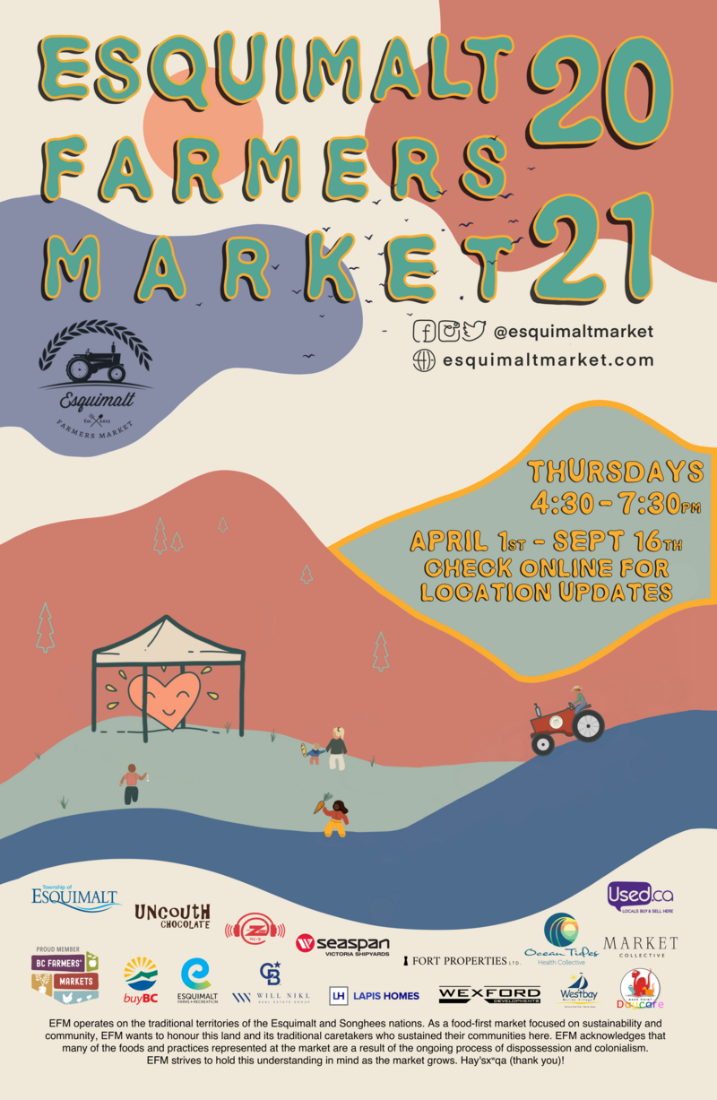 Esquimalt Farmers Market's 7th Season in Bullen Field @ Bullen Field Jun 3 2021 - Jun 3rd @ Bullen Field