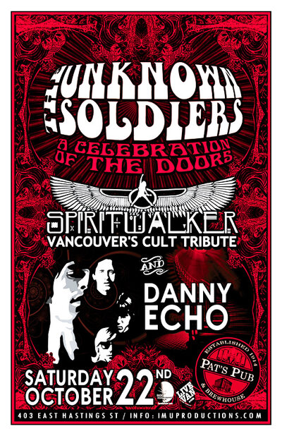 The Unknown Soldiers, Spiritwalker, Danny Echo @ Pat's Pub Oct 22 2016 - May 6th @ Pat's Pub