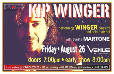 Kip Winger, Martone @ Venue Dec 31 1969 - May 8th @ Venue