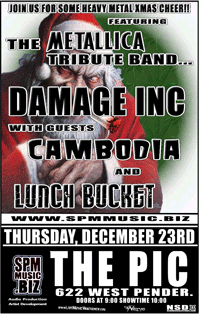 HEAVY METAL XMAS CHEER!!: Damage Inc , Cambodia, Lunchbucket @ The Pic Pub Dec 23 2004 - May 10th @ The Pic Pub