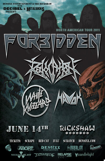 Forbidden North American Tour 2011: Forbidden, Revocation, White Wizzard, Havok @ Rickshaw Theatre Jun 14 2011 - May 13th @ Rickshaw Theatre