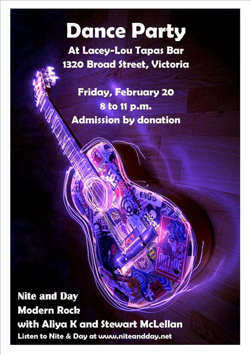 Dance party with Nite and Day @ Lacey-Lou Tapas Lounge Feb 20 2015 - Jun 4th @ Lacey-Lou Tapas Lounge