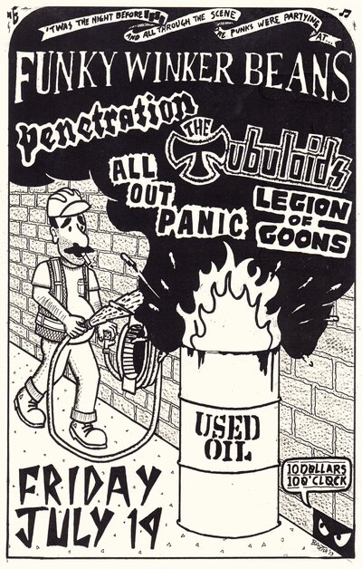 THE NIGHT BEFORE BLACK FLAG: Penetration, The Tubuloids, ALL OUT PANIC, Legion of Goons @ Funky Winker Beans Jul 19 2013 - May 16th @ Funky Winker Beans
