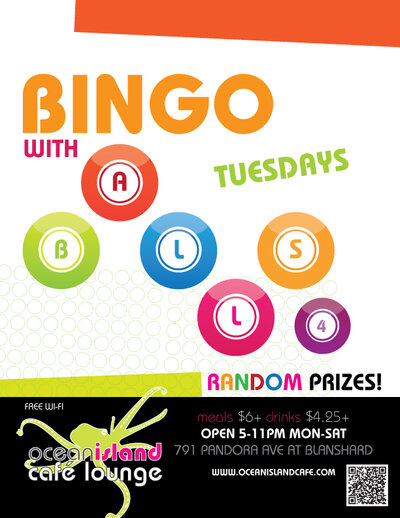 Bingo Night @ Ocean Island Lounge Jun 23 2015 - May 14th @ Ocean Island Lounge
