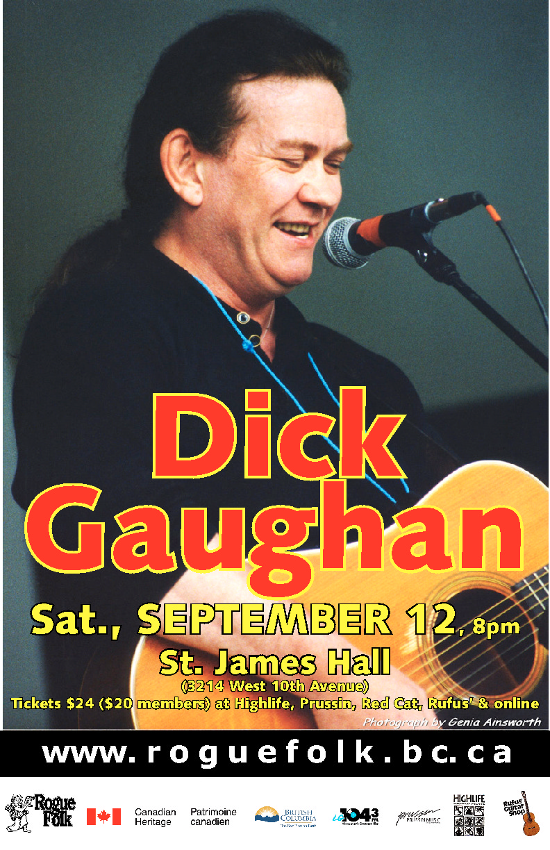 Dick Gaughan  @ St. James Community Hall Sep 12 2015 - May 6th @ St. James Community Hall