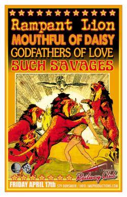 Vancouver's best indie rock: Rampant Lion, Mouthful Of Daisy, Godfathers Of Love, Such Savages @ Railway Club Apr 17 2015 - May 6th @ Railway Club