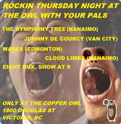 The Symphony Tree, Cloud Limbs, Wares, Johnny De Courcy @ Copper Owl Oct 16 2014 - May 7th @ Copper Owl