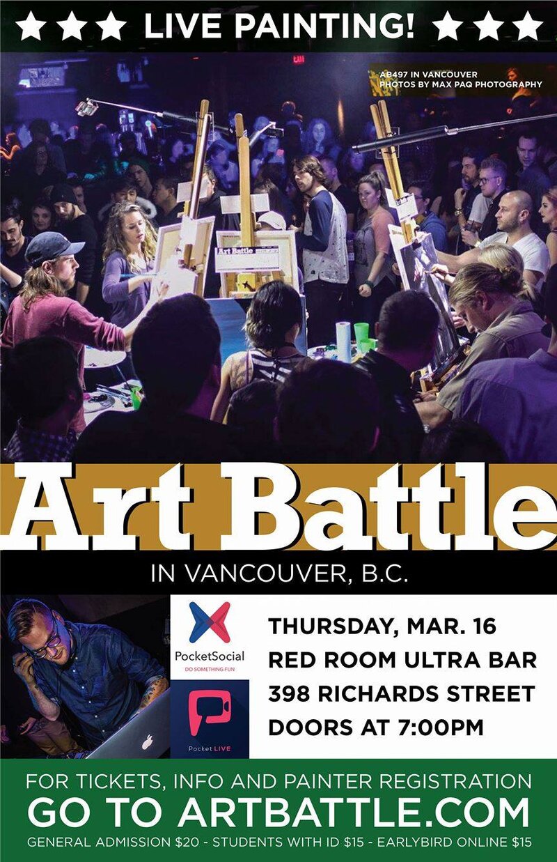 Art Battle Vancouver - March @ The Red Room Mar 16 2017 - Jun 23rd @ The Red Room