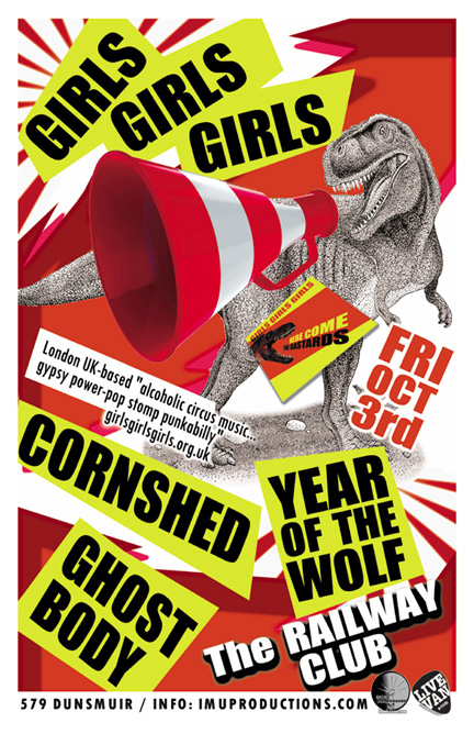 Premier purveyors of alcoholic circus music: GIRLS GIRLS GIRLS, Year of the Wolf, Cornshed, Ghost Body @ Railway Club Oct 3 2014 - May 9th @ Railway Club