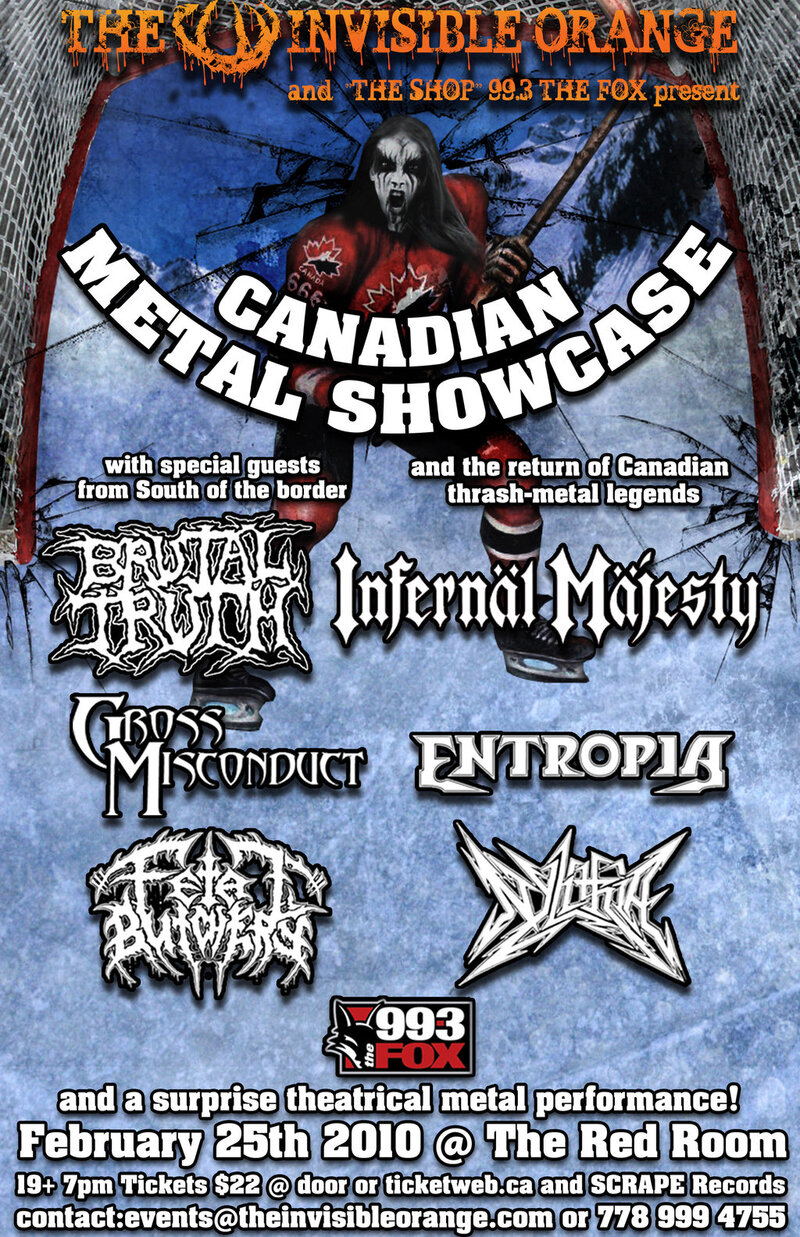 Brutal Truth, Infernal Majesty, Gross Misconduct, Entropia, Fetal Butchery, Nylithia @ The Red Room Feb 25 2010 - May 5th @ The Red Room