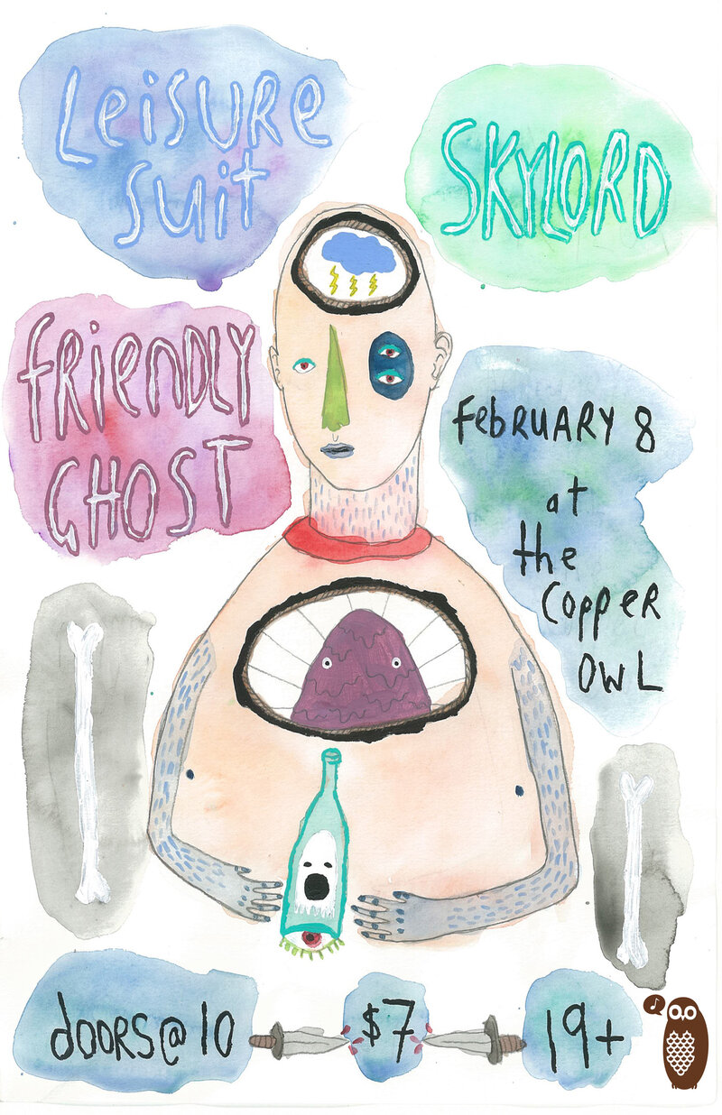 Leisure Suit, FRIENDLY GHOST, SKYLORD @ Copper Owl Feb 8 2014 - May 18th @ Copper Owl