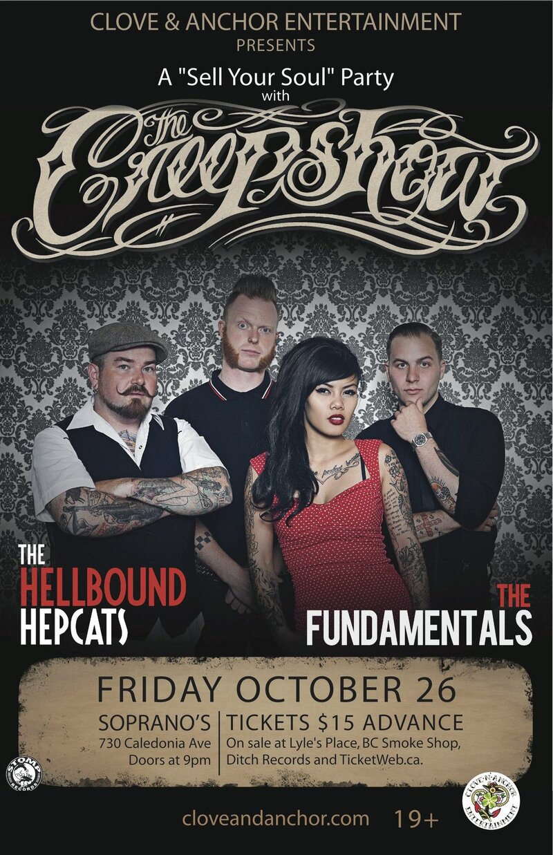 "Sell Your Soul" Party: The Creepshow, The Fundamentals, Hellbound Hepcats @ Soprano's Oct 26 2012 - May 7th @ Soprano's