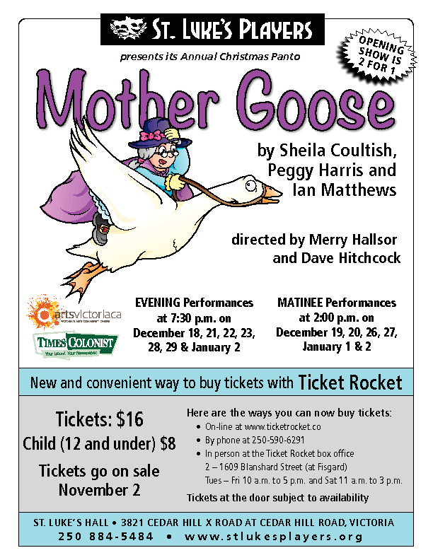 Mother Goose: A Panto @ St. Luke's Players Dec 22 2015 - Jun 4th @ St. Luke's Players