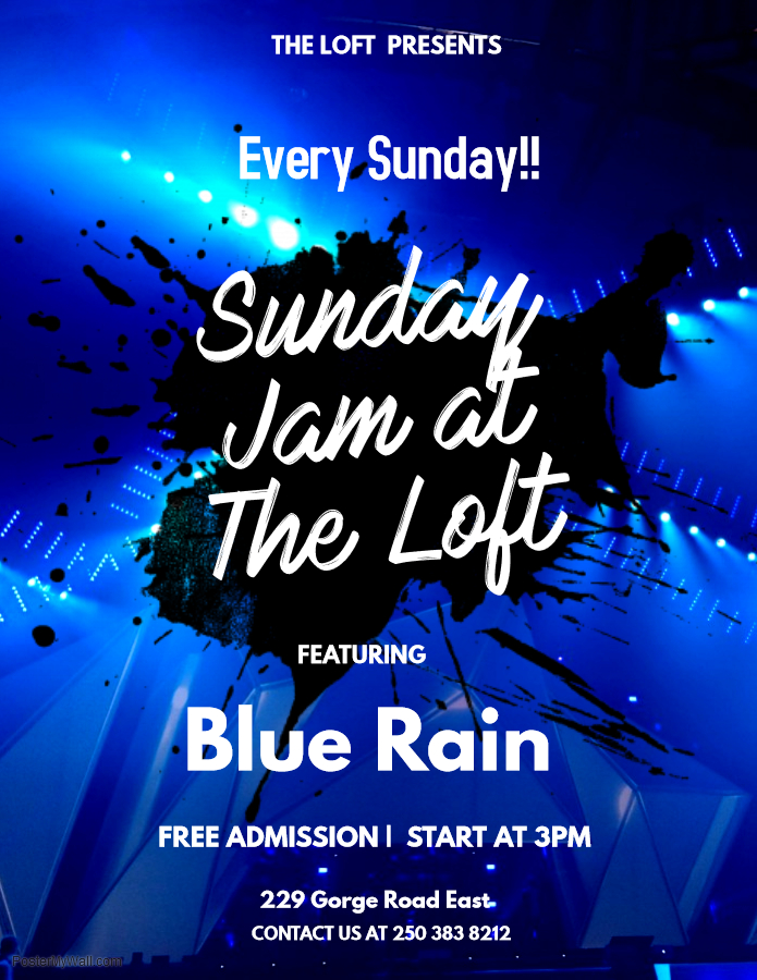Sunday Jam at The Loft: Blue Rain @ The Loft (Victoria) Aug 11 2019 - Jun 4th @ The Loft (Victoria)