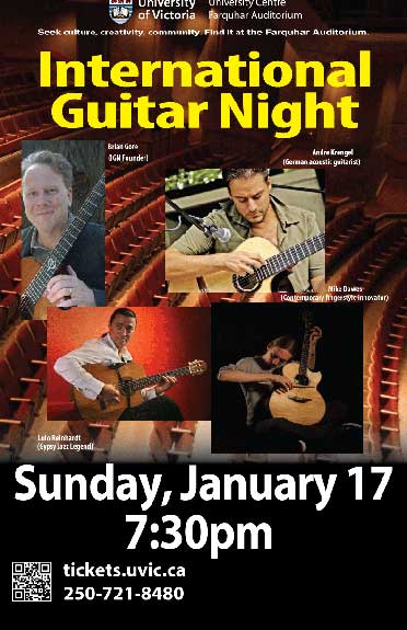 International Guitar Night: Lulo Reinhardt, Mike Dawes, Andre Krengel @ The Farquhar at UVic Jan 17 2016 - Jun 12th @ The Farquhar at UVic