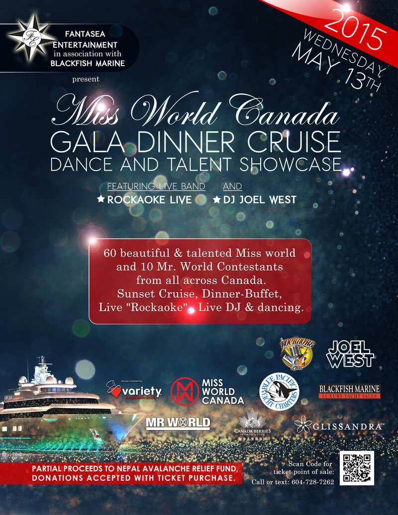 Miss World Canada Gala Dinner Cruise Dance & Talent Showcase: The Naturals, DJ Joel West @ Vancouver Cruises - May 13, 2015