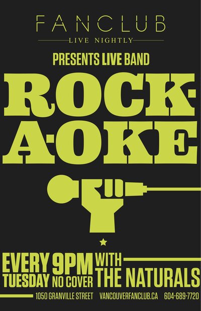 Rockaoke Live: Ozztober Edition!: The Naturals @ Vancouver FanClub Oct 14 2014 - May 6th @ Vancouver FanClub