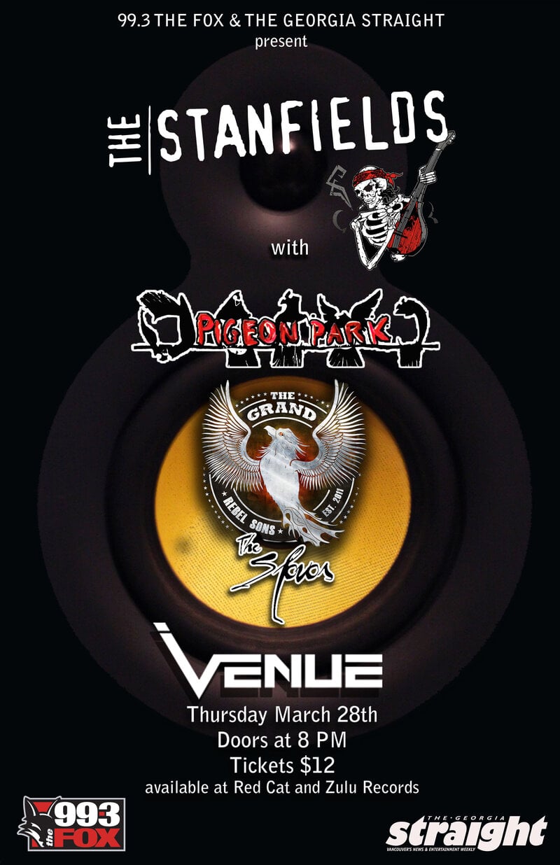 The Stanfields, Pigeon Park, The Grand, THE SLOVOS @ Venue Mar 28 2013 - May 10th @ Venue